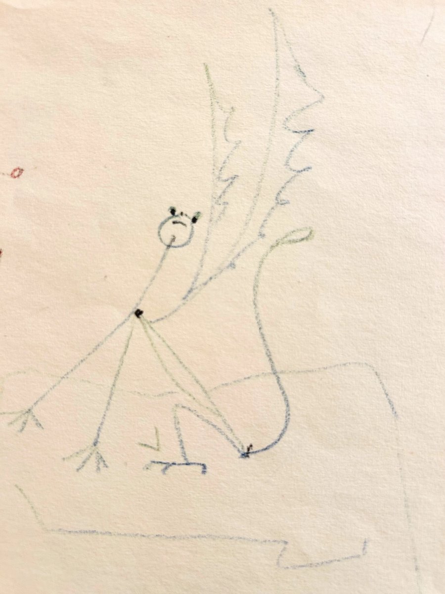 Jean COCTEAU - Dessin original signé - « Œdipe guidé par ses filles » - 1952-photo-3