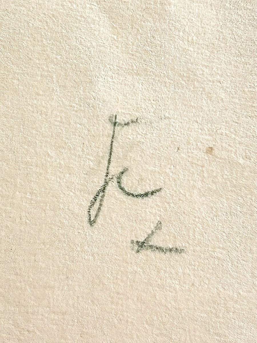 Jean COCTEAU - Dessin original signé - « Œdipe guidé par ses filles » - 1952-photo-4