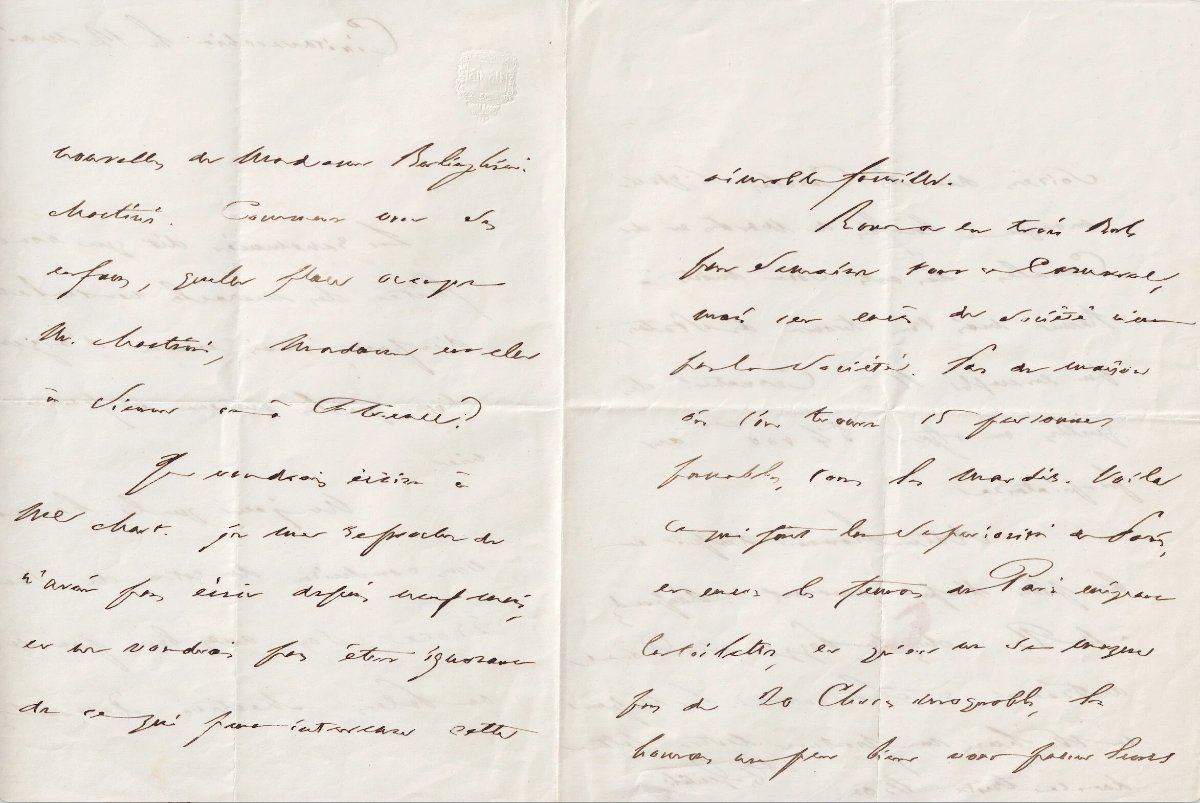Stendhal, Autograph Letter Signed In The Last Year Of His Life, 1841-photo-1
