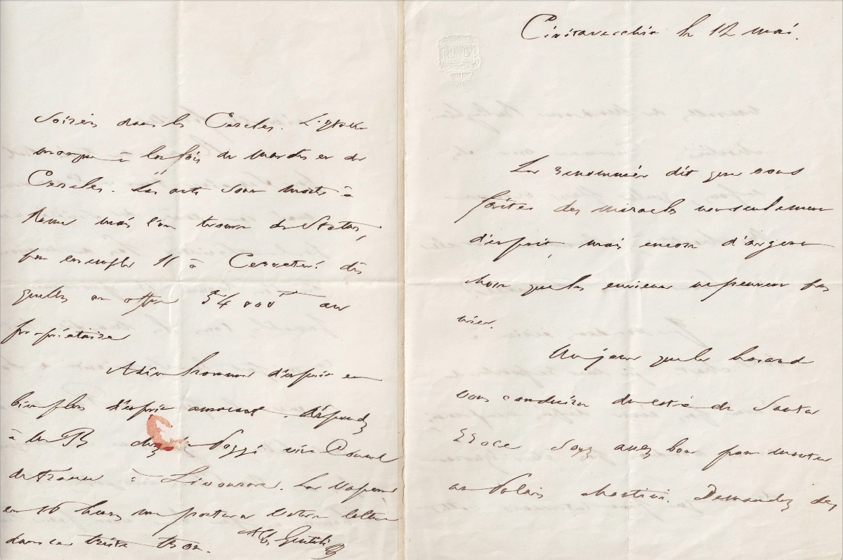 Stendhal, Autograph Letter Signed In The Last Year Of His Life, 1841