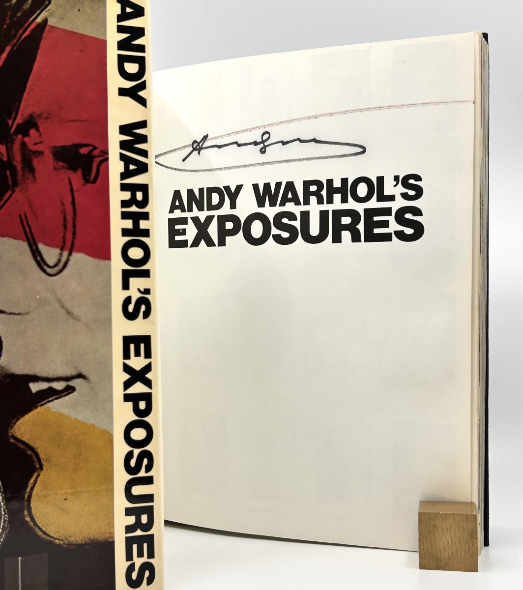 Andy Warhol - Large Signature In Black Felt-tip Pen, Exposures, Original English Edition, London 1979