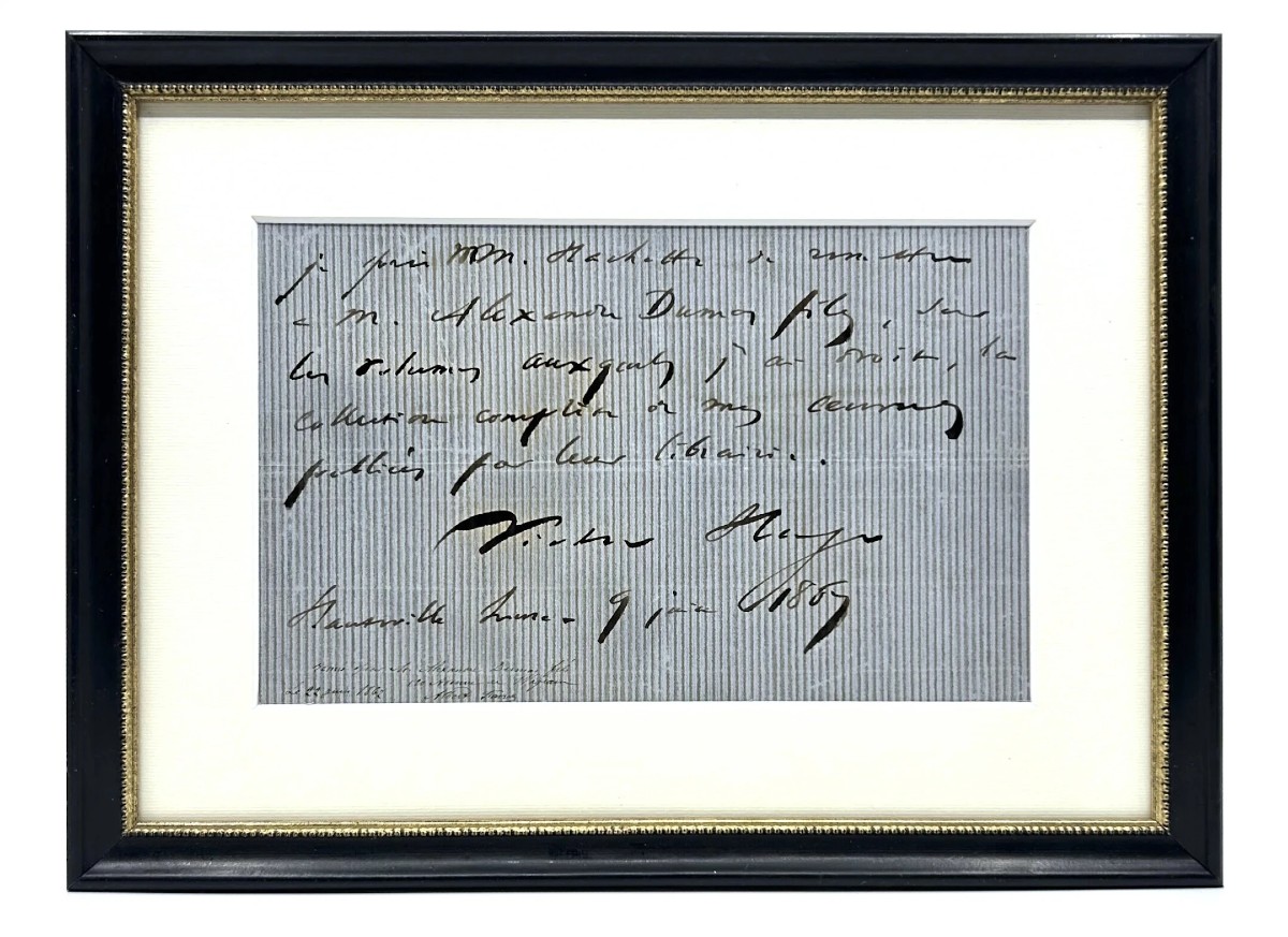 VICTOR HUGO lettre autographe signée à Alexandre Dumas fils - 1867-photo-1