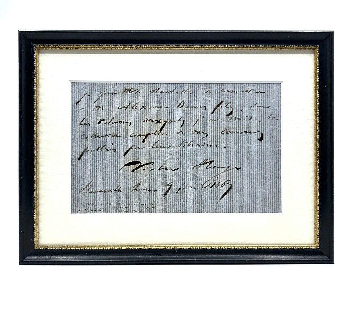 VICTOR HUGO lettre autographe signée à Alexandre Dumas fils - 1867
