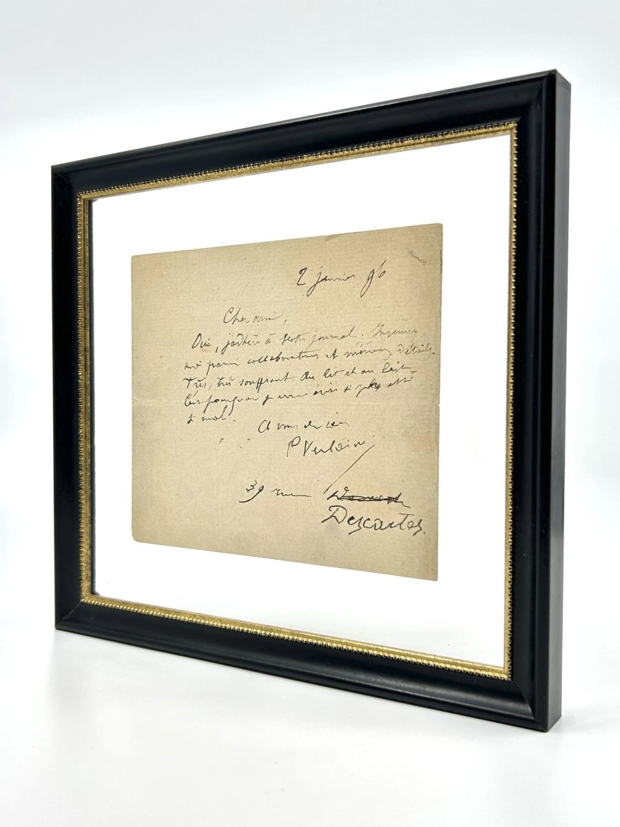 Paul VERLAINE - Dernière lettre autographe signée connue du poête - 2 janvier 1896 - Jules Rais-photo-2
