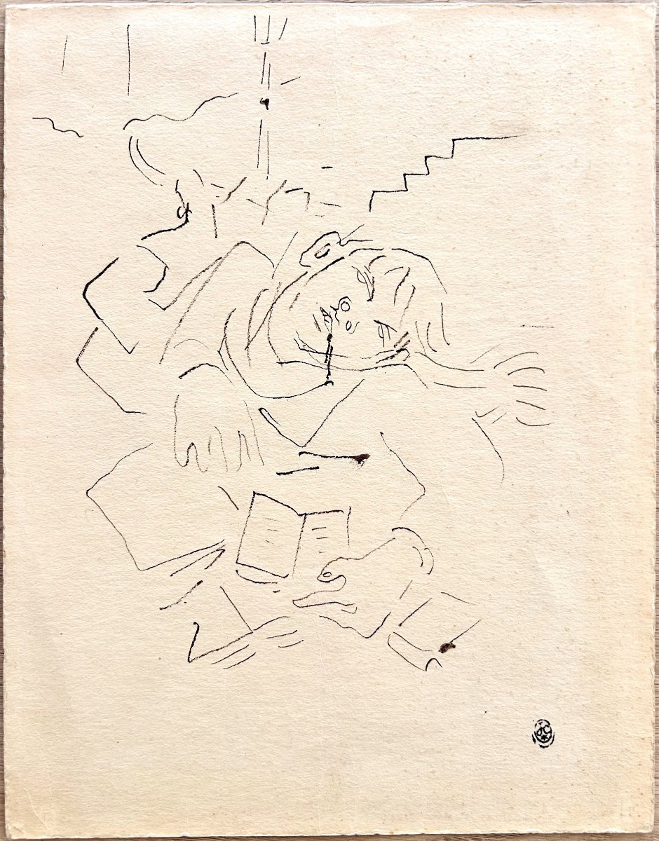 Jean Cocteau - Paul Blessé - Original Drawing For Les Enfants Terribles - 1935-photo-2