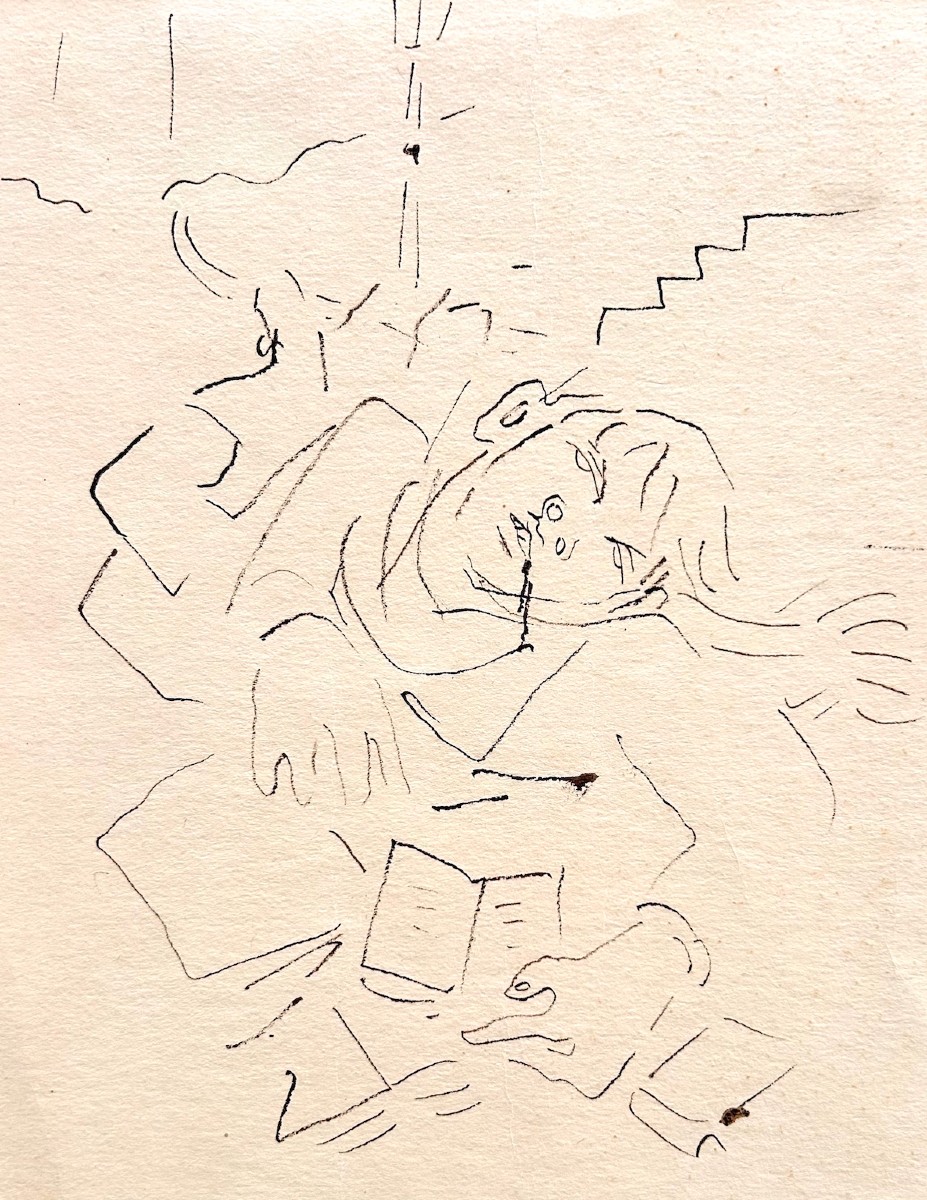 Jean Cocteau - Paul Blessé - Original Drawing For Les Enfants Terribles - 1935