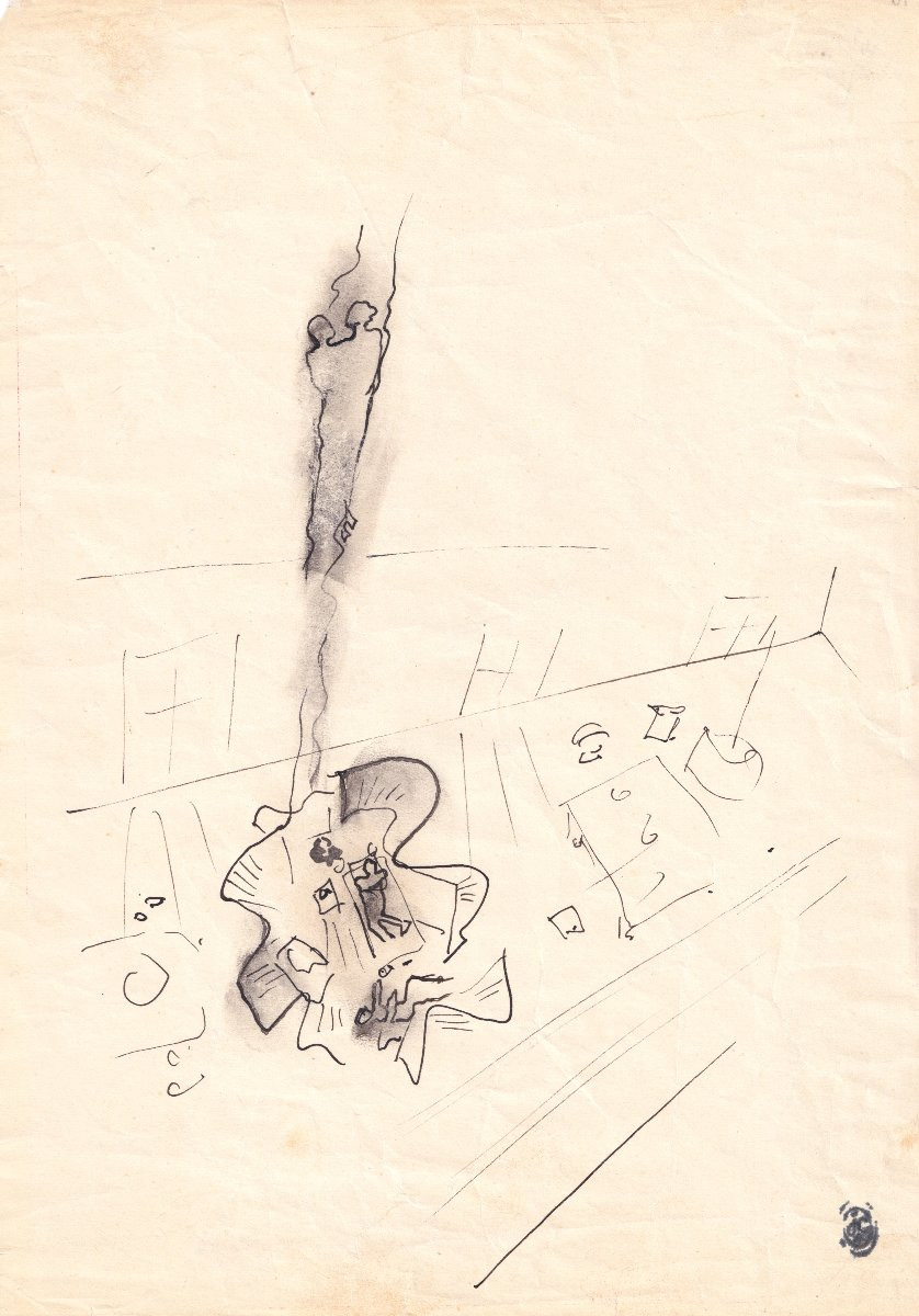 Jean Cocteau - Paul Et Sa Soeur - Original Drawing For Les Enfants Terribles - 1935-photo-1