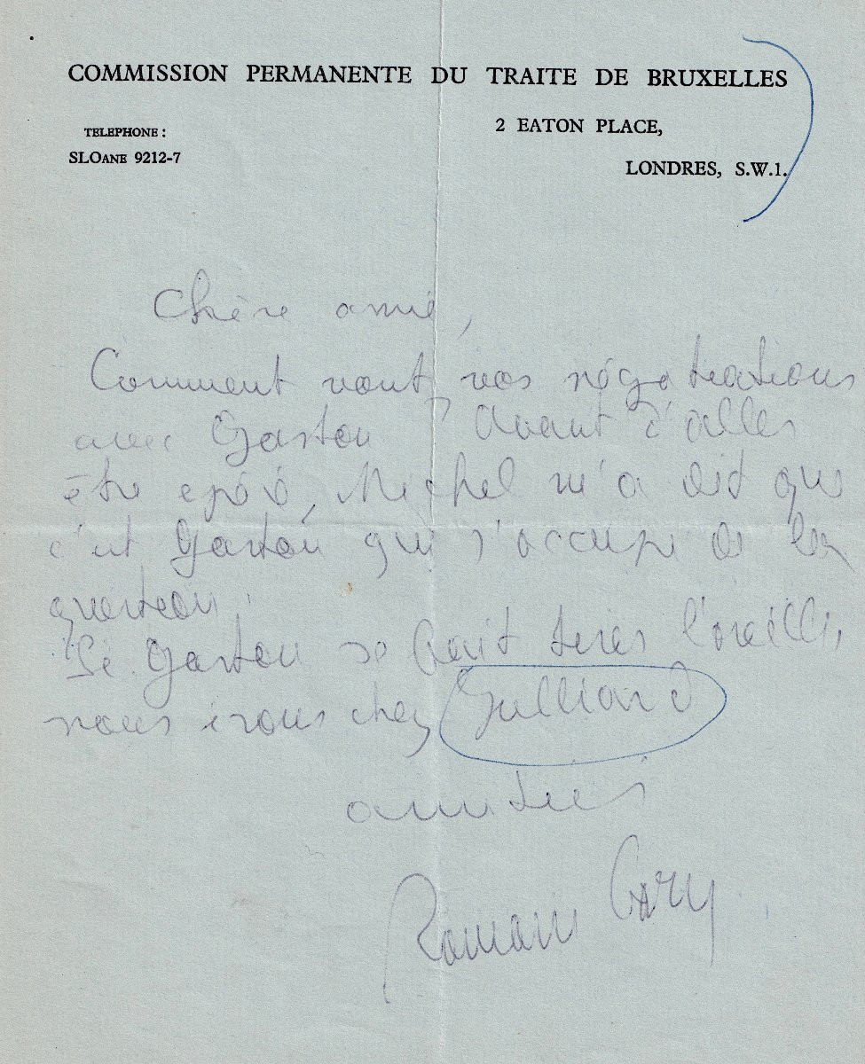 Romain Gary - Autograph Letter Signed - Gallimard - Les Racines Du Ciel - Juillard - 1955-photo-2