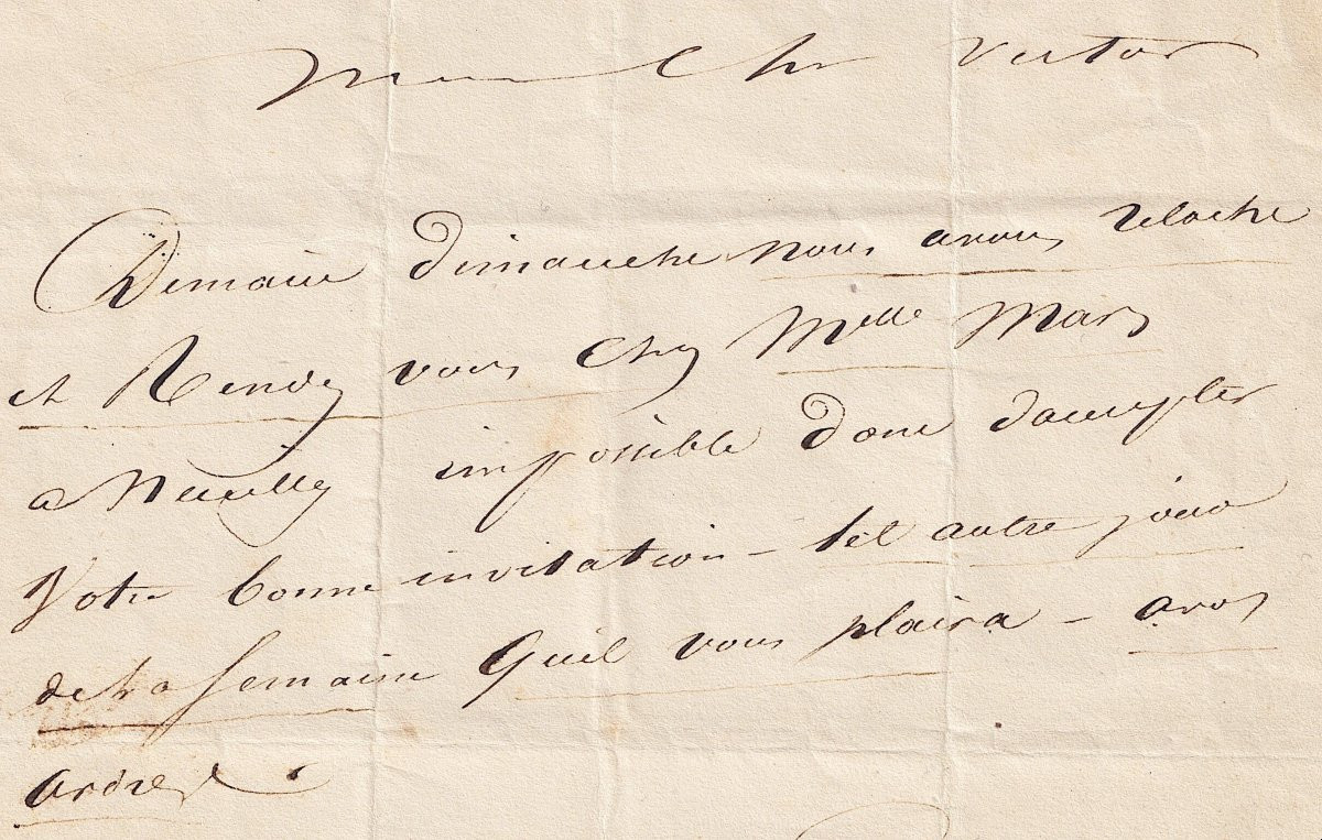 My Dear Victor..." Letter From Alexandre Dumas To Victor Hugo - 1836 - Autograph Letter Signed-photo-3