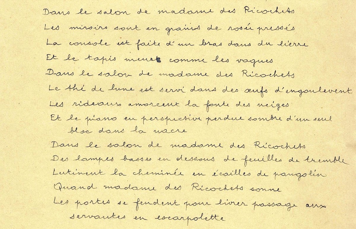 ANDRÉ BRETON - Poème manuscrit encadré. "Monde" Surréalisme - 1935 -photo-2