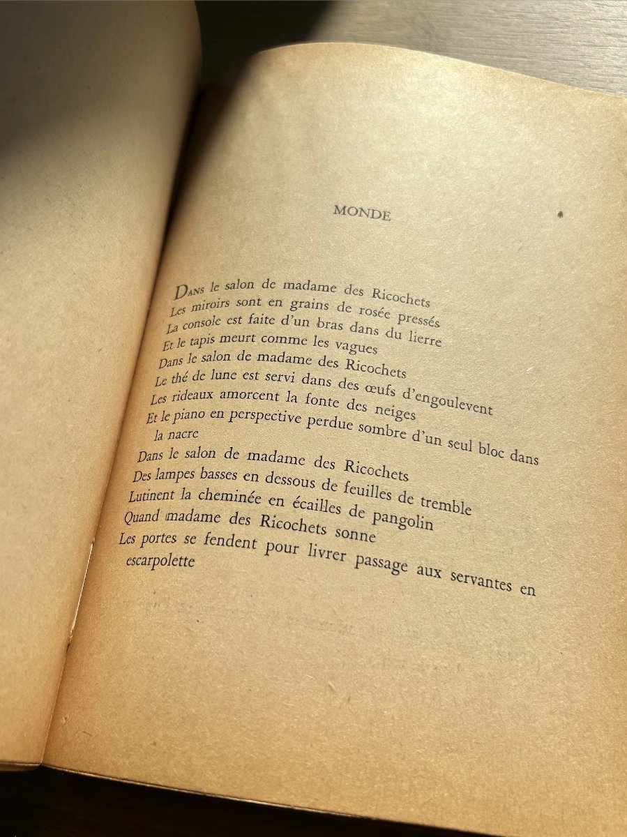 ANDRÉ BRETON - Poème manuscrit encadré. "Monde" Surréalisme - 1935 -photo-4