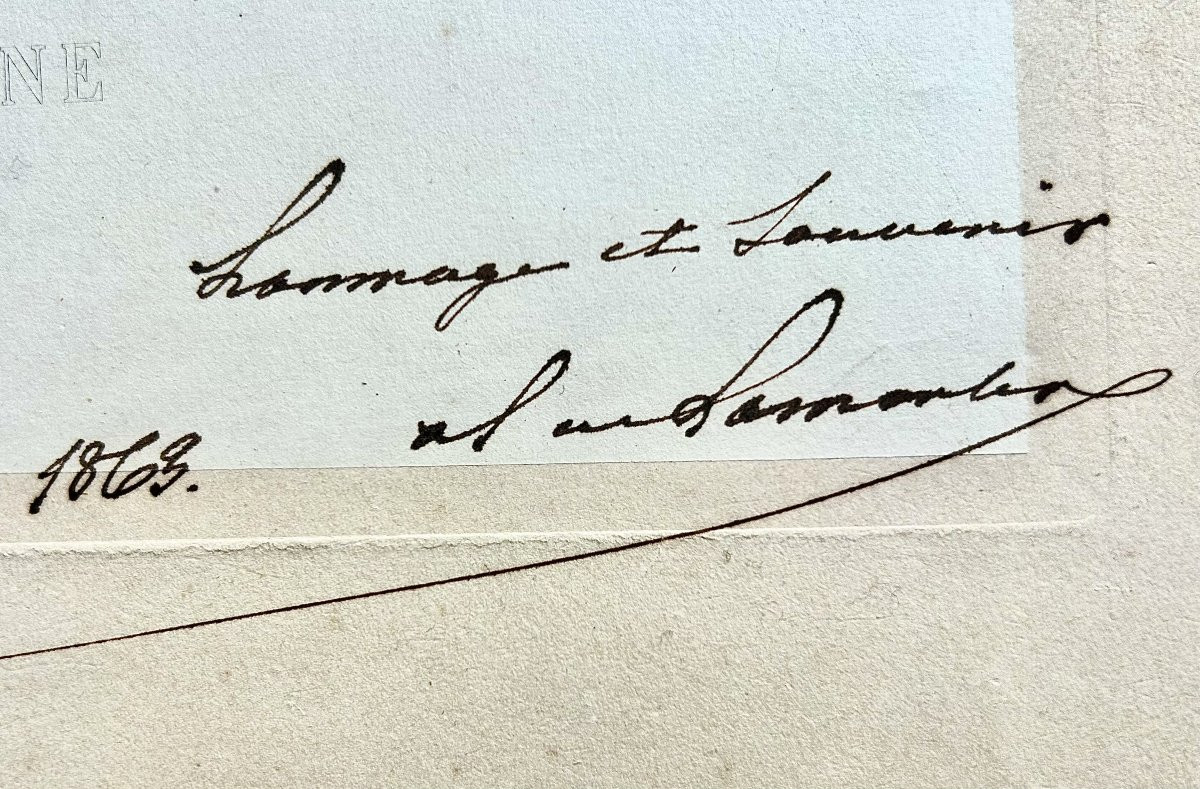 LAMARTINE - Grand portrait signé - 1863 - Romantisme - Gustave Levy - Chine - Burin-photo-1