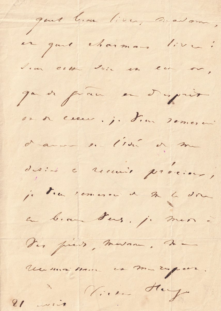 Victor Hugo - Autograph Letter Signed To The Poet Adèle Caldelar-photo-3