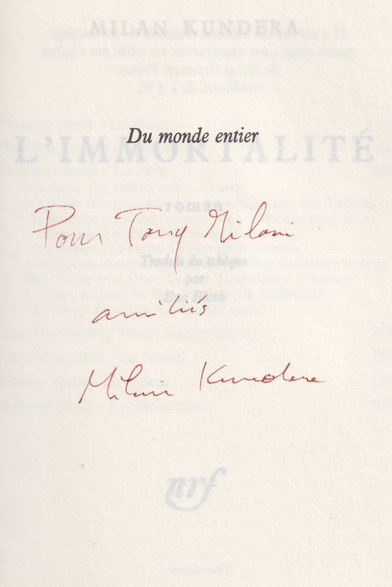Kundera - Immortality - Autograph Letter-photo-3