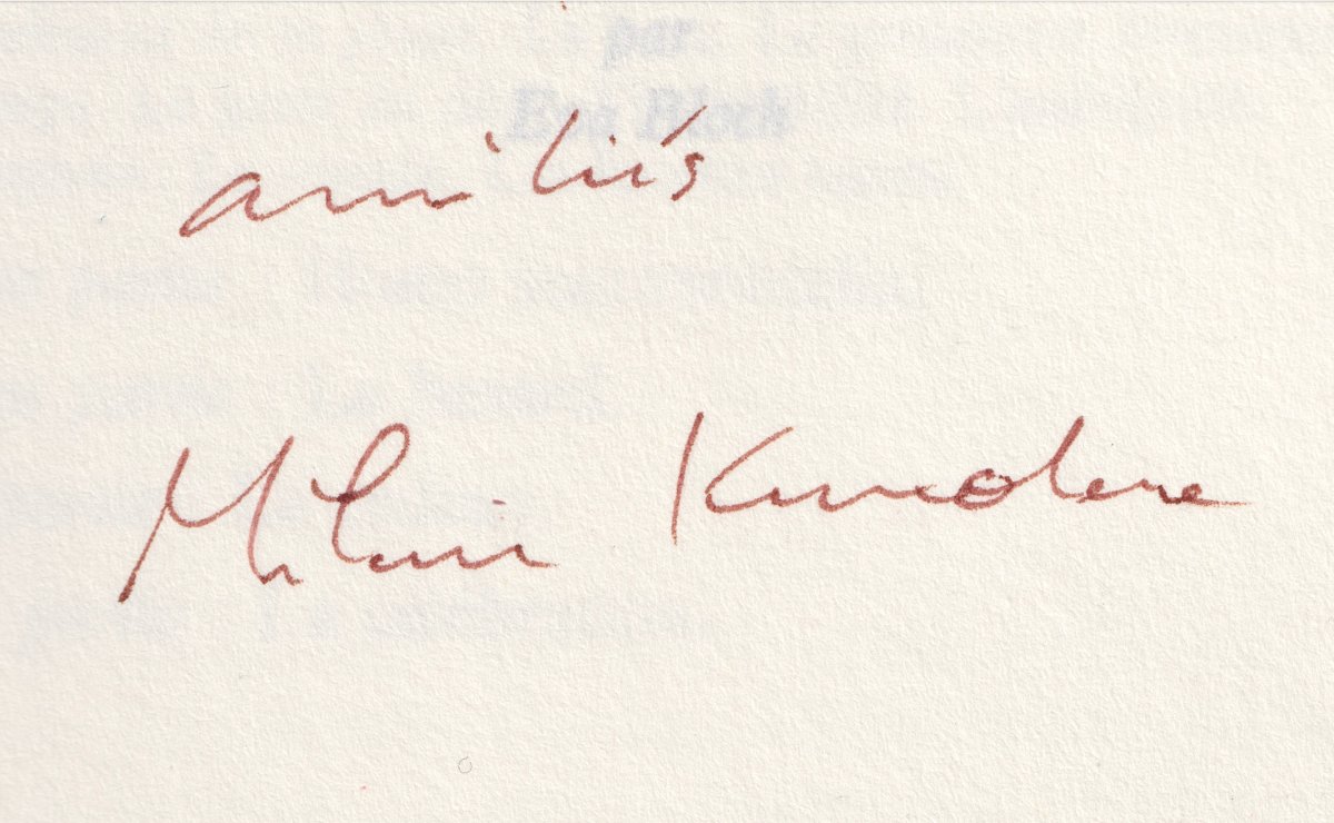 Kundera - Immortality - Autograph Letter