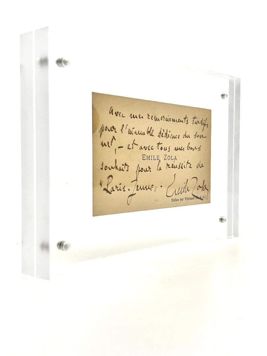 émile Zola - Autograph Business Card Signed, Germinal Period - The Earth-photo-2