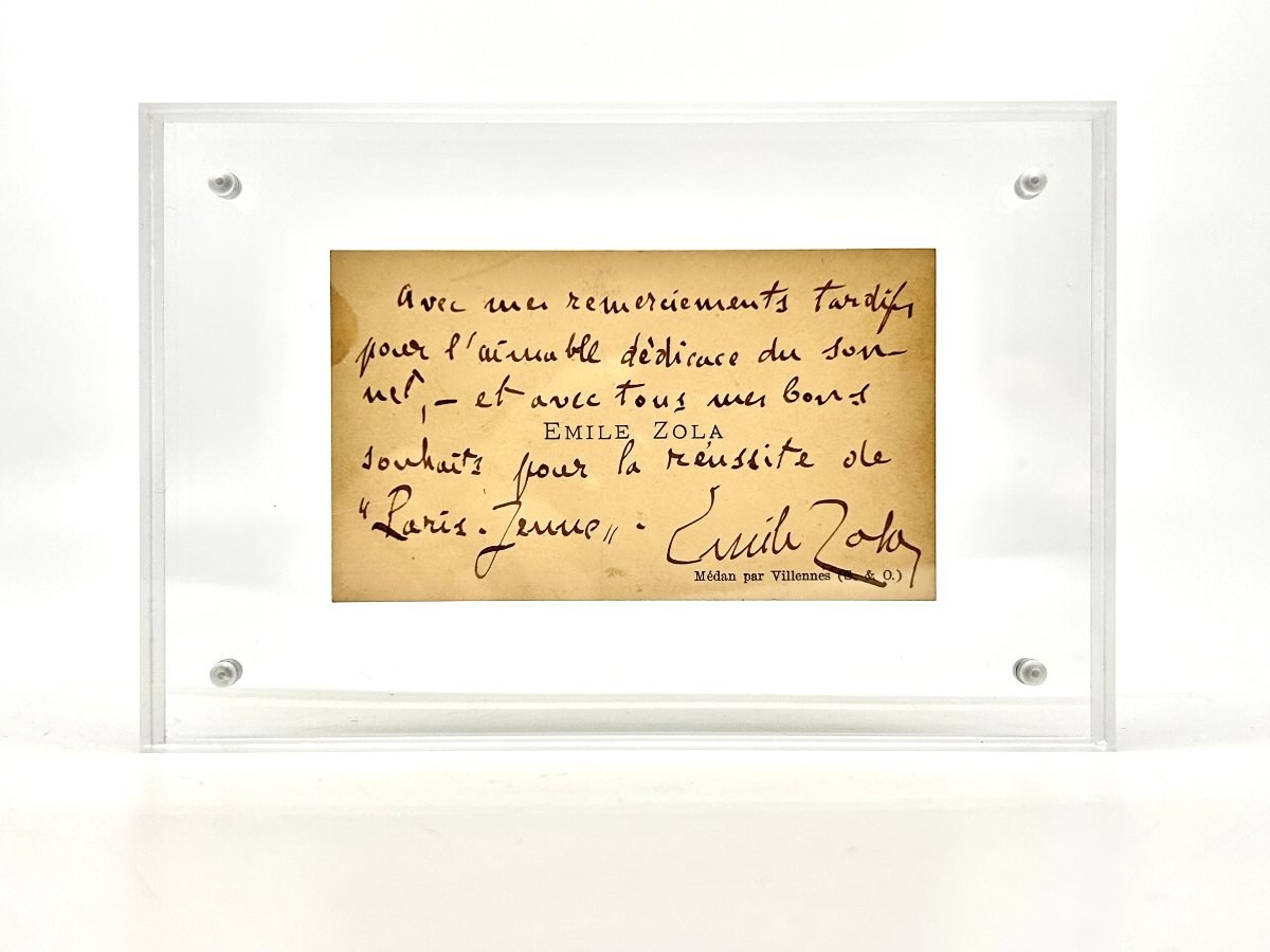 émile Zola - Autograph Business Card Signed, Germinal Period - The Earth