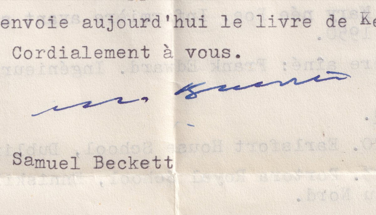 Samuel Beckett - Writing His Biography For A Student - Letter Signed 1962-photo-1