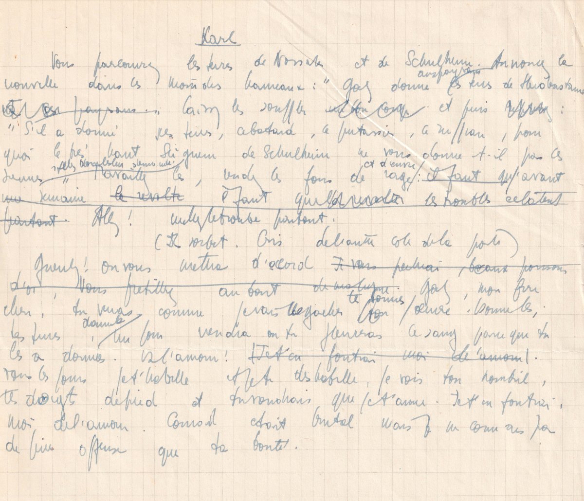 Jean-paul Sartre - The Devil And The Good Lord - Autograph Manuscript Fragment