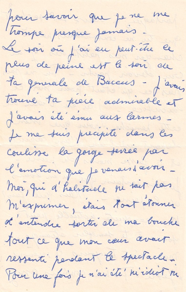 JEAN MARAIS à JEAN COCTEAU - Lettre d'amour autographe signée 1952 -photo-1