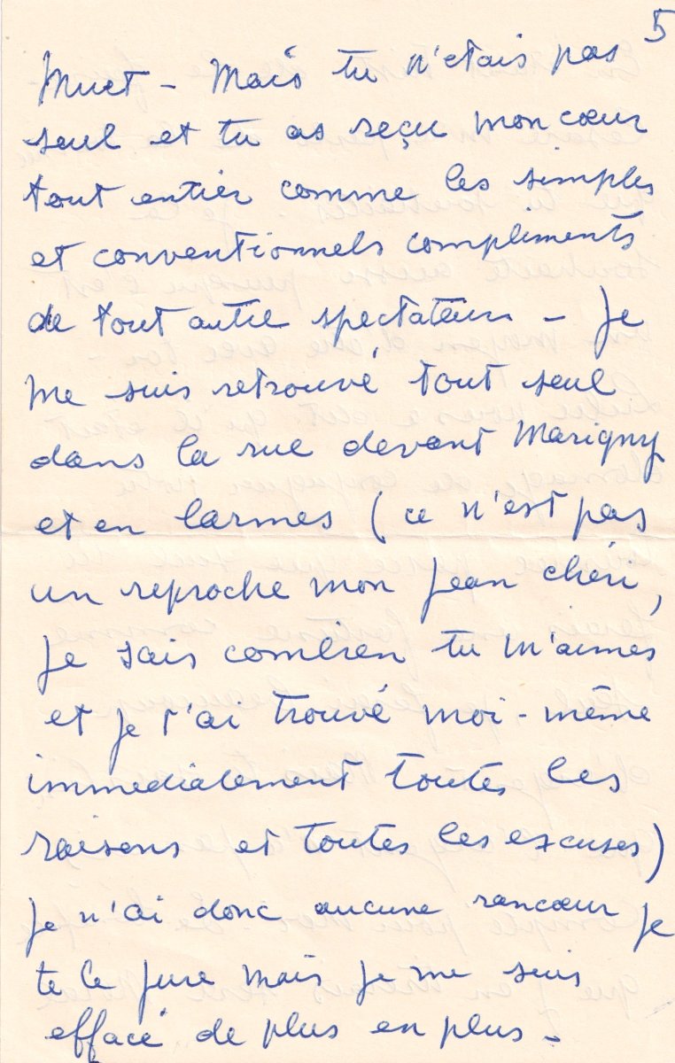 JEAN MARAIS à JEAN COCTEAU - Lettre d'amour autographe signée 1952 -photo-2