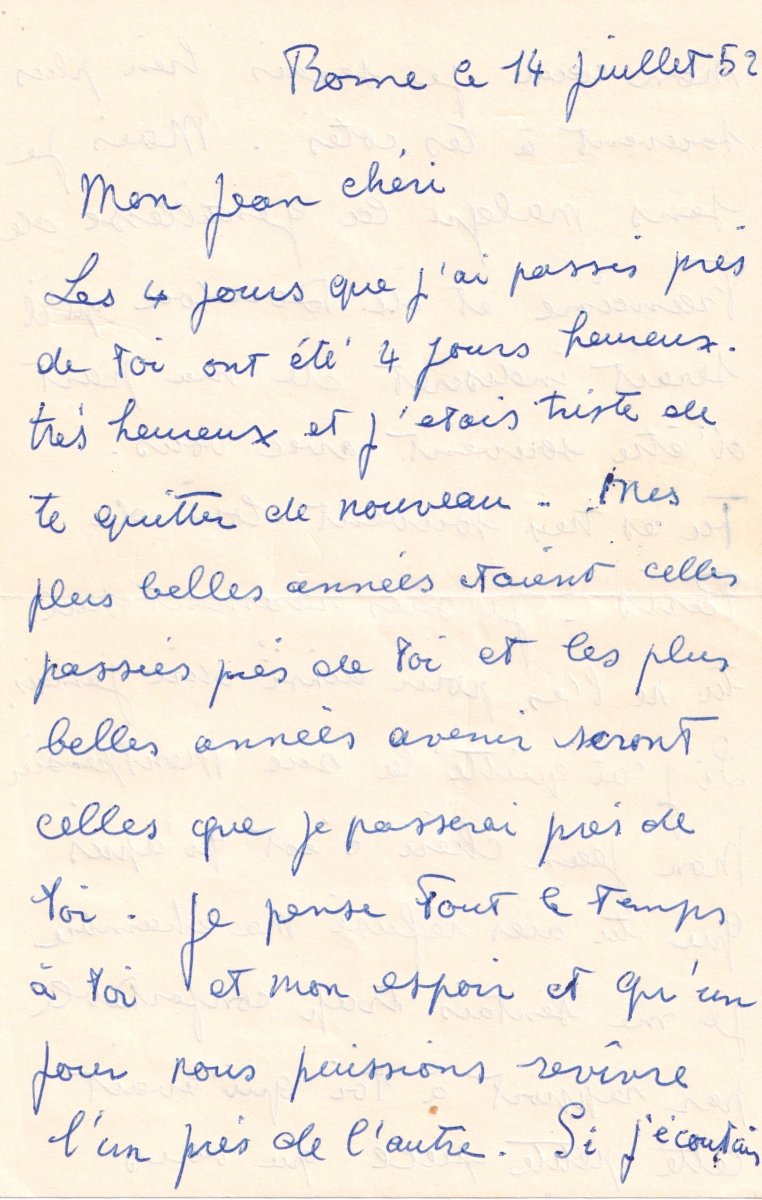 JEAN MARAIS à JEAN COCTEAU - Lettre d'amour autographe signée 1952 