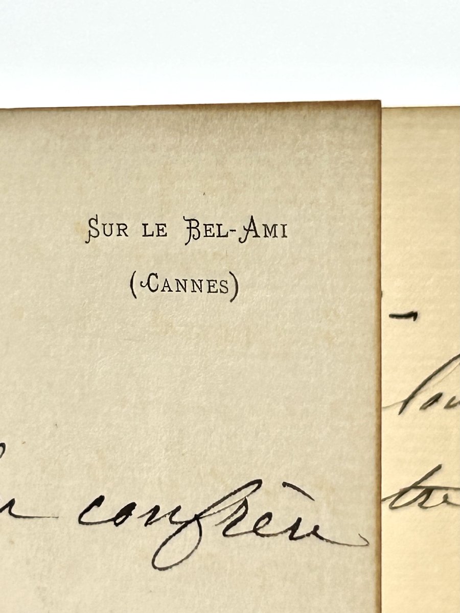 Maupassant: An Autograph Letter Signed A Few Months Before His Hospitalization. 1891, On -photo-3