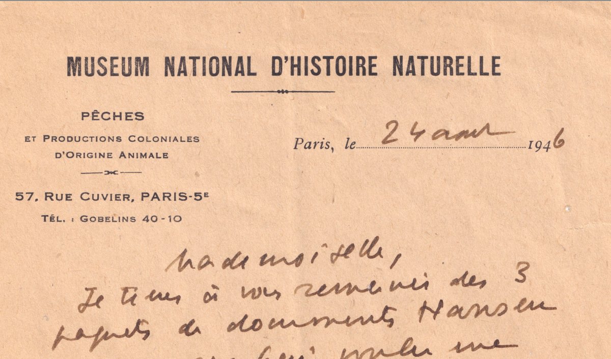 Théodore MONOD - Lettre autographe signée Muséum National d’Histoire Naturelle, Dakar IFAN-photo-2