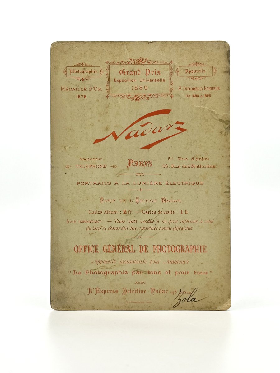 Émile ZOLA - Grand photographie d'époque par Nadar - Format cabinet -photo-4