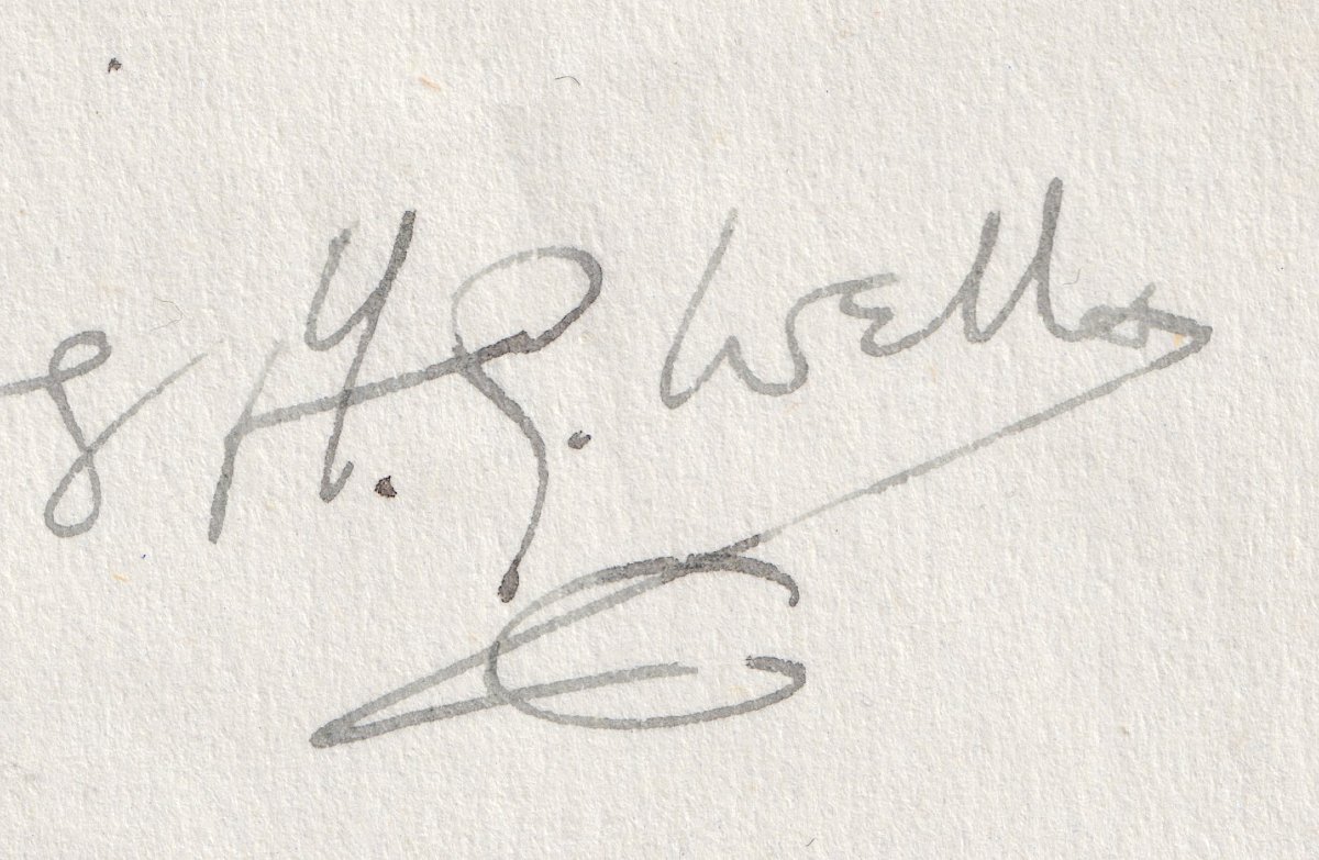 H. G. WELLS  Lettre autographe signée de 1914, son patriotisme, le nationalisme et la guerre -photo-4