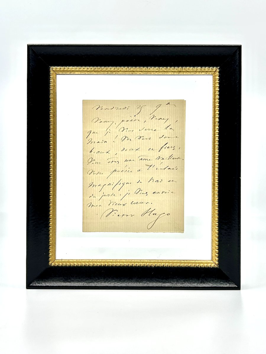 Victor Hugo - Autograph Letter Signed By A Poet With A “valiant Soul” And “gentle Yet Proud” Verses