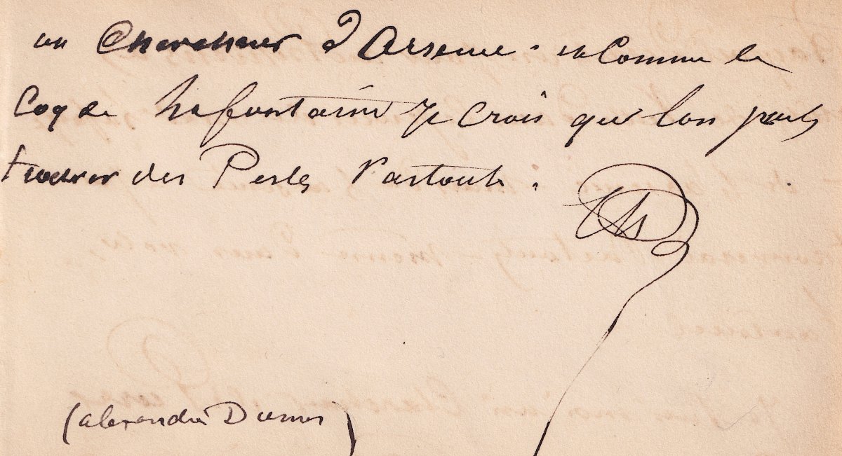 Alexandre DUMAS - "je suis un chercheur de pierres précieuses", manuscrit autographe signé.-photo-3