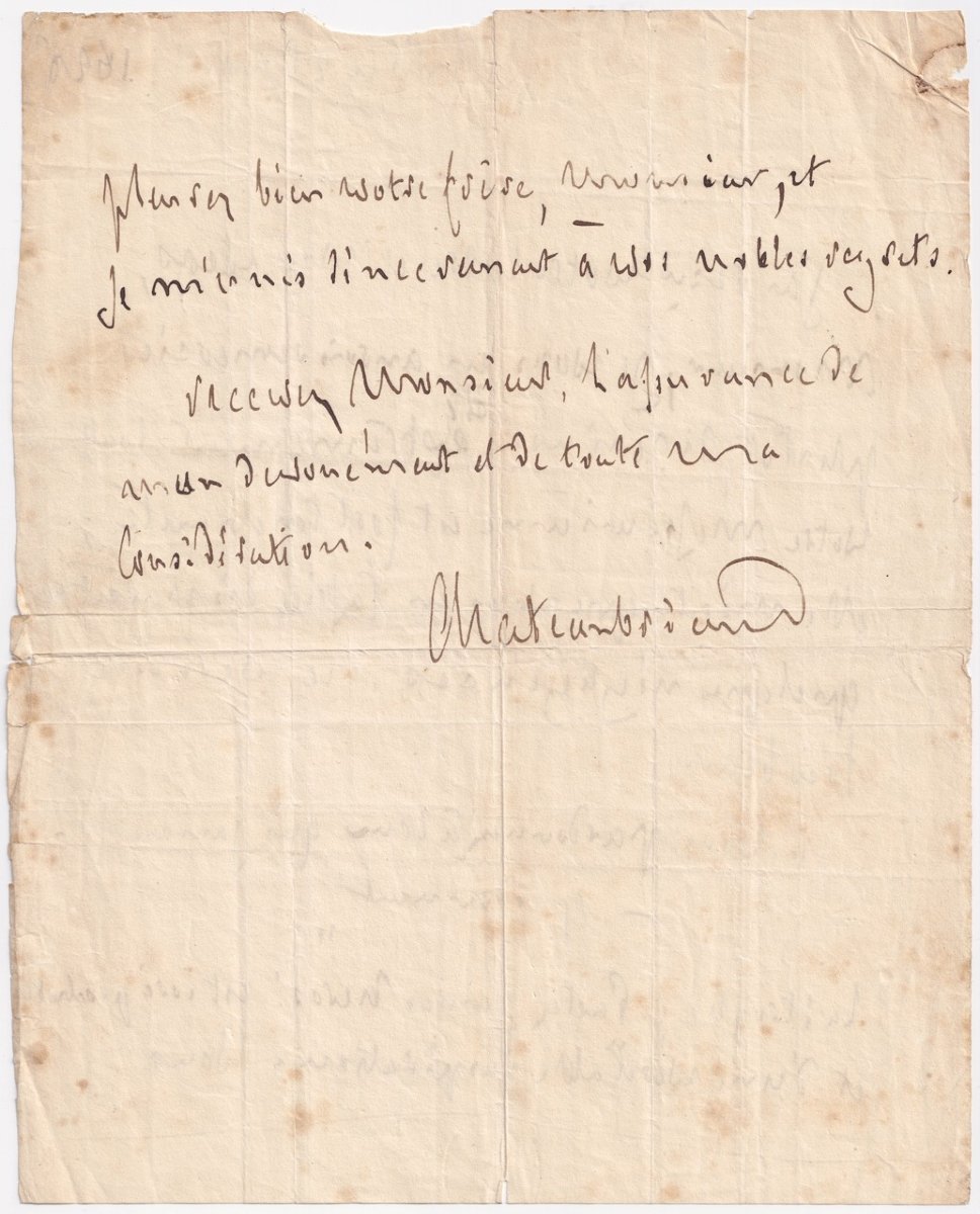 Chateaubriand - Signed Autograph Letter - Highlights The Beauty Of Christian Forgiveness. Christianity.-photo-2