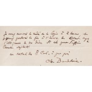 Charles BAUDELAIRE - Lettre autographe signée - Gustave Flaubert - Les Fleurs du Mal - 1867