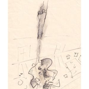 JEAN COCTEAU - Paul et sa soeur - Dessin original pour les Enfants Terribles - 1935