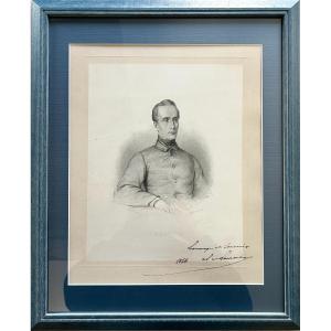LAMARTINE - Grand portrait signé - 1863 - Romantisme - Gustave Levy - Chine - Burin