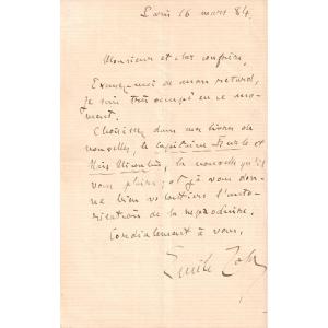 Émile ZOLA évoque ses recueils de nouvelles Le Capitaine Burle et Naïs Micoulin. Germinal. 1884