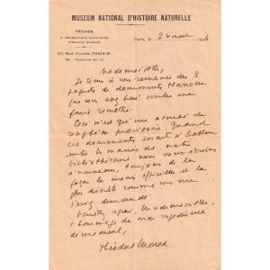 Théodore Monod - Signed Autograph Letter, National Museum Of Natural History, Dakar Ifan