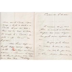 STENDHAL - Lettre autographe signée la dernière année de sa vie Civitavecchia Italie 1841