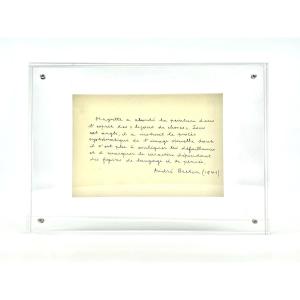 André Breton décrit la peinture de Magritte, manuscrit autographe signé.