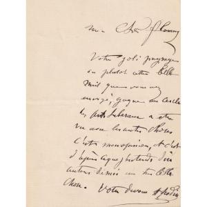 Auguste Rodin Encourages François Flameng - Signed Autograph Letter. C. 1883