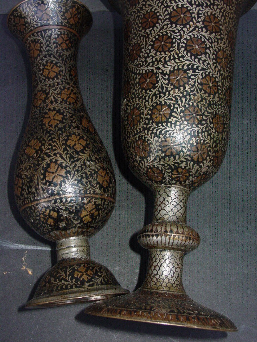 Two Vases In Bidri Iran Or India-photo-1