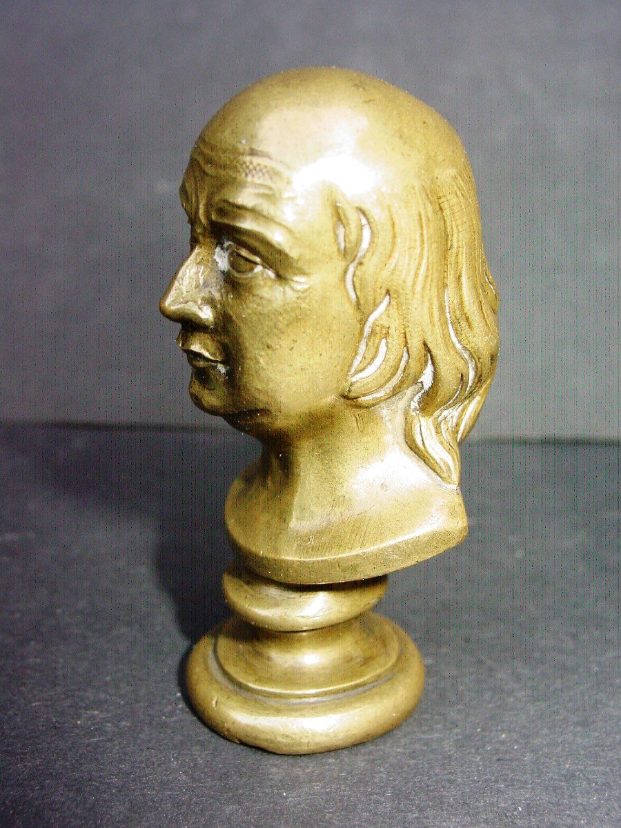 Small 19th Bronze Bust Of Benjamin Franklin (1706-1790)