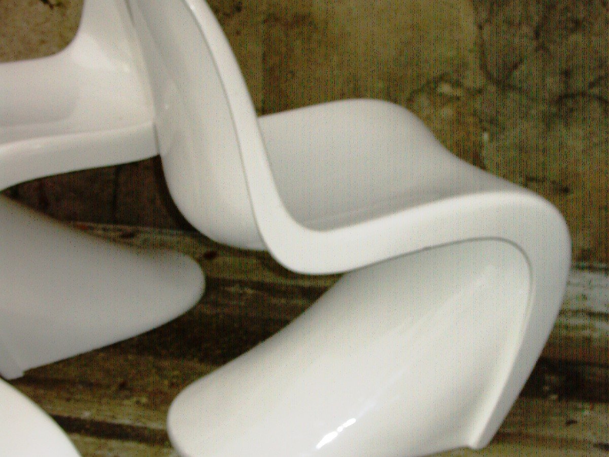 4 Panton Chair - Circa 1960 Original Lacquer Herman Miller Edition For Verner Panton Chairs-photo-8