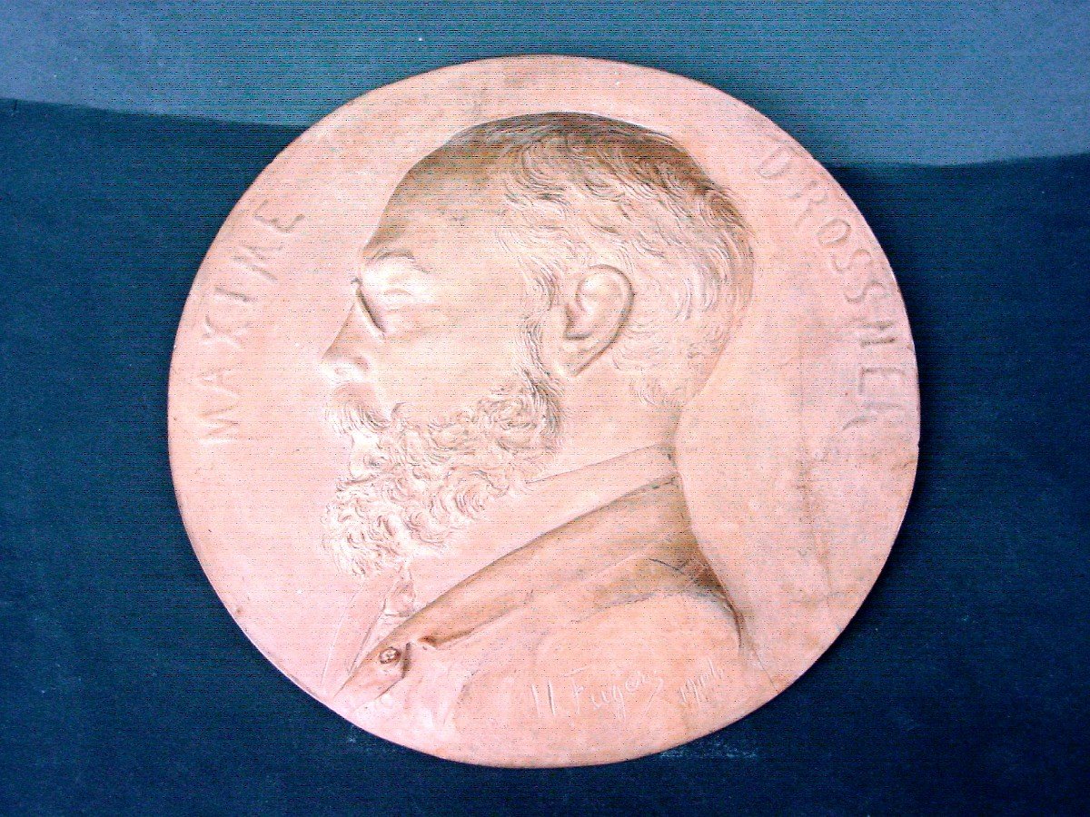 1906 - Médaillon De Maxime Drossner Par H. Fugère En Terre