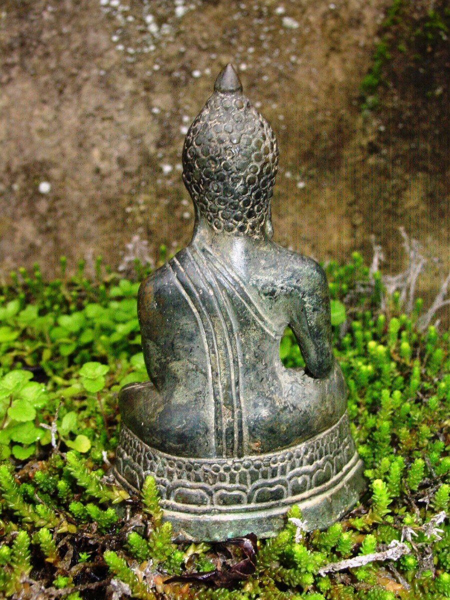 Bouddha En Bronze De l'Ancien Royaume Du Siam. (thaïlande)-photo-3