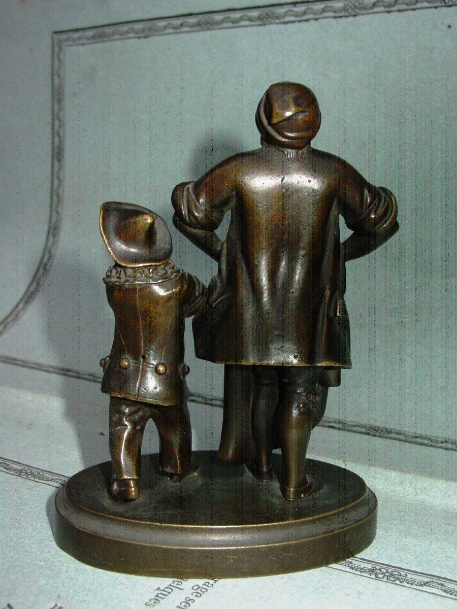Bronze 1900 "le petit chapardeur" marque fondeur"CC"-photo-1