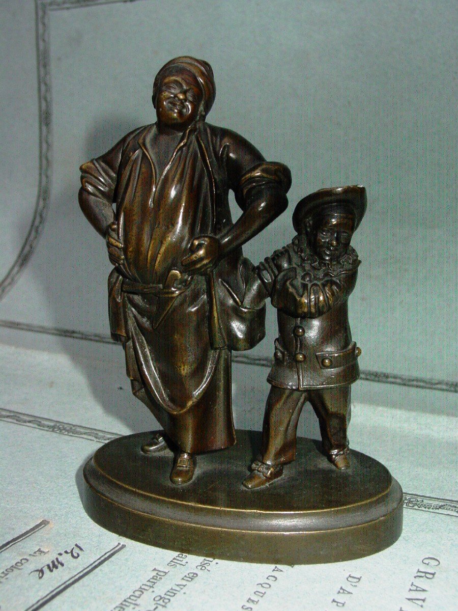 Bronze 1900 "le petit chapardeur" marque fondeur"CC"