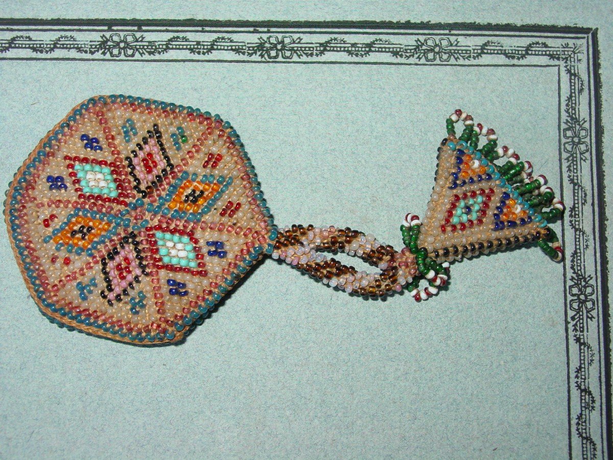 Purse In Beaded Greek Or Turkish Prisoner Work