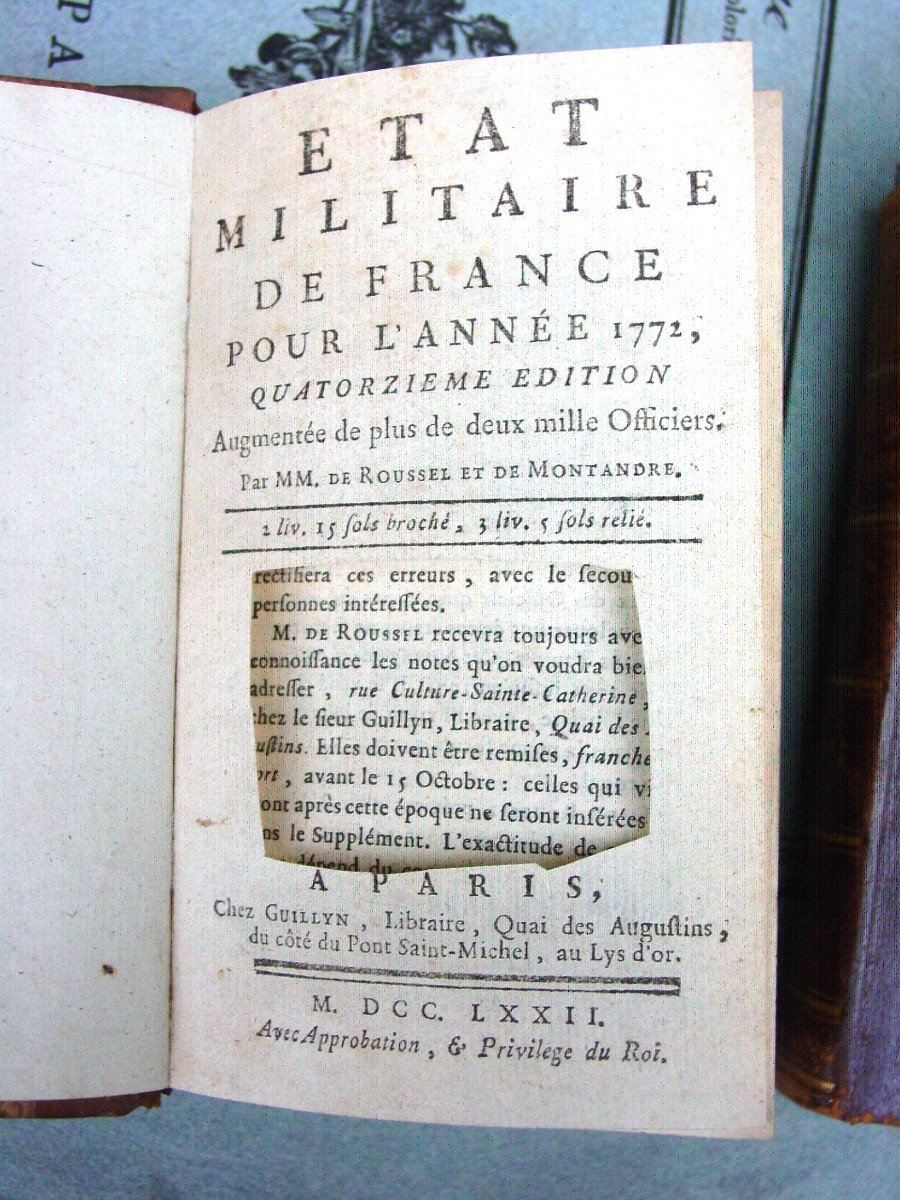 Lot De 7 - Etat Militaire De La France De 1771 à 1779 Par-photo-2